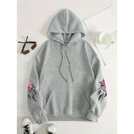 Women'S Plus Size Boho Chic Hoodie - Soft, Comfortable Long Sleeve with Dreamcatcher & Floral Print, Casual Pullover with Pockets for Everyday Wear, Casual Wear Hoodie|Boho Chic Style|Soft Fabric Hoodie