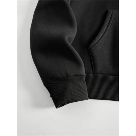 Plus Size - Women'S Plus Size Floral Print Hoodie - Soft, Comfortable Long Sleeve with Pockets, Casual Brown Pullover for All-Season Wear, Casual Wear Hoodie | Floral Print Hoodie | Soft Fabric Hoodie