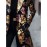 Plus Size, Women's & Burgundy Floral Blazer Jacket - Mid-Length Lapel Coat with Notch Collar, -Tone Pocket, Machine-Washable Winter Outerwear for, Weddings & Parties - Elegant Brown/Beige Trench Coat