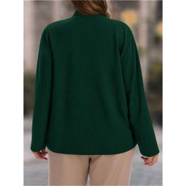 Plus Size, Women's Plus Size Elegant Suit Jacket - Solid Color Professional Blazer, All-Season Casual & Office Wear, Regular Fit for Weddings, Business Meetings, Everyday (Hand Wash/Dry Clean Care) - Versatile Year-Round Outerwear