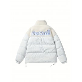 Plus Size Outdoor Soft Shell Jacket, Fashion Ladies Small Stand Collar Lapel Casual Clothes, Color Block Design, Women's Coat Outerwear For Fall And Winter