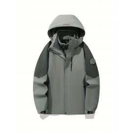 Women's 3-in-1 Ski Jacket - Color Block, Windproof & Waterproof with Hooded Outerwear for Winter Sports