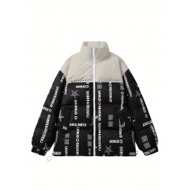 Women's Fashion Outdoor Softshell Jacket With Unique Letter Pattern, High Collar, Autumn/Winter Sports Style