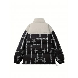 Women's Fashion Outdoor Softshell Jacket With Unique Letter Pattern, High Collar, Autumn/Winter Sports Style