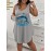 Plus Size Women'S Tops 100% Breathable Tank Dress with Dolphin Wave Print for Casual Wear, Plus Size Women'S Oversized Loose Fit Tank Dress, Large Size Womens Tops for Everyday Use